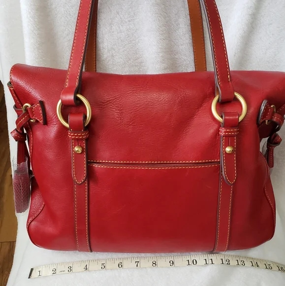 Dooney & Bourke Red Shoulder Bag with Gold Accents - Picture 2 of 8